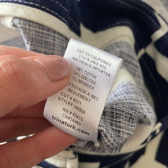 TRINA TURK navy and white printed pants - Picture 6 of 6